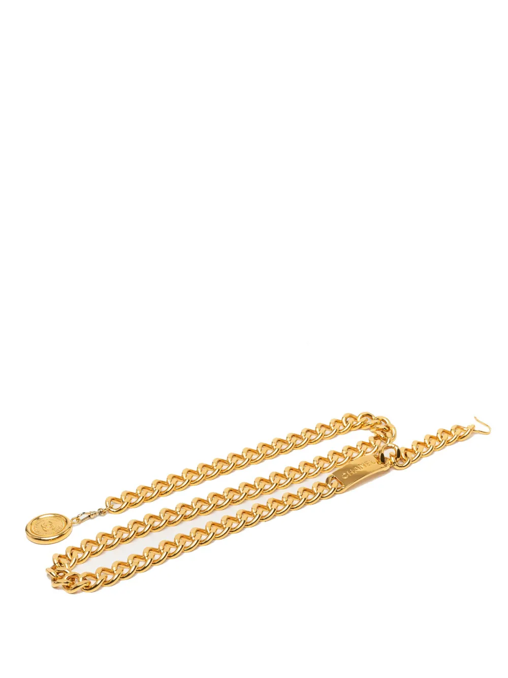 CHANEL Pre-Owned 1980-1990 CC Gold Plated 31 Rue Cambon Medallion Chain belt - Oro