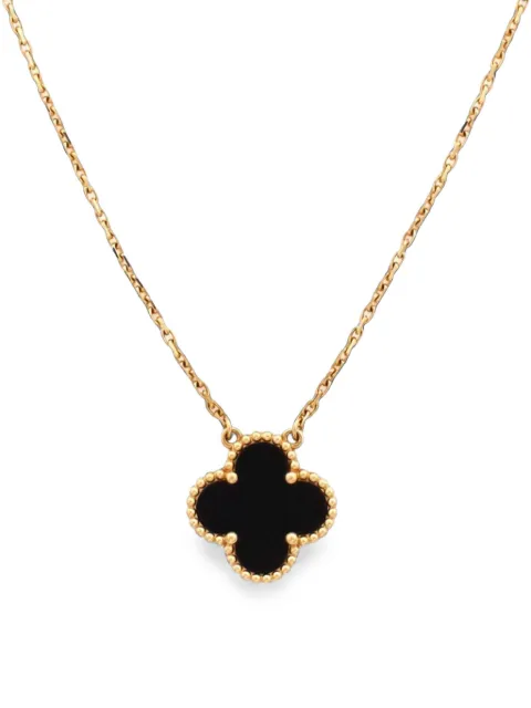 Van Cleef & Arpels Pre-Owned 2010-2026 18K Yellow Gold and Onyx Vintage Alhambra Pendant necklace