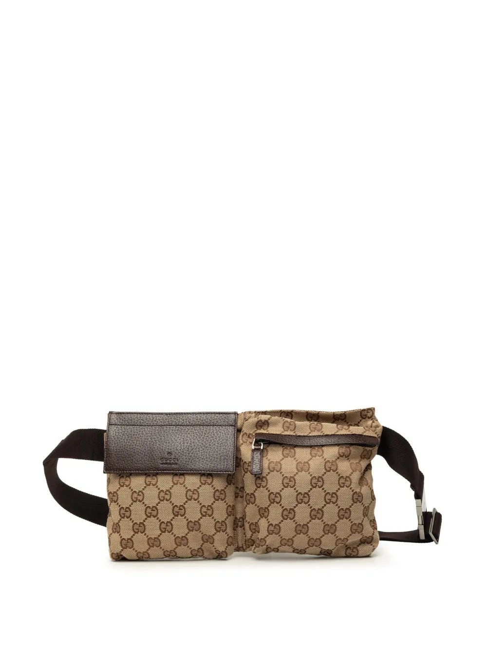 Gucci Pre-Owned 2000-2015 Double Pocket Gürteltasche aus GG-Canvas - Nude