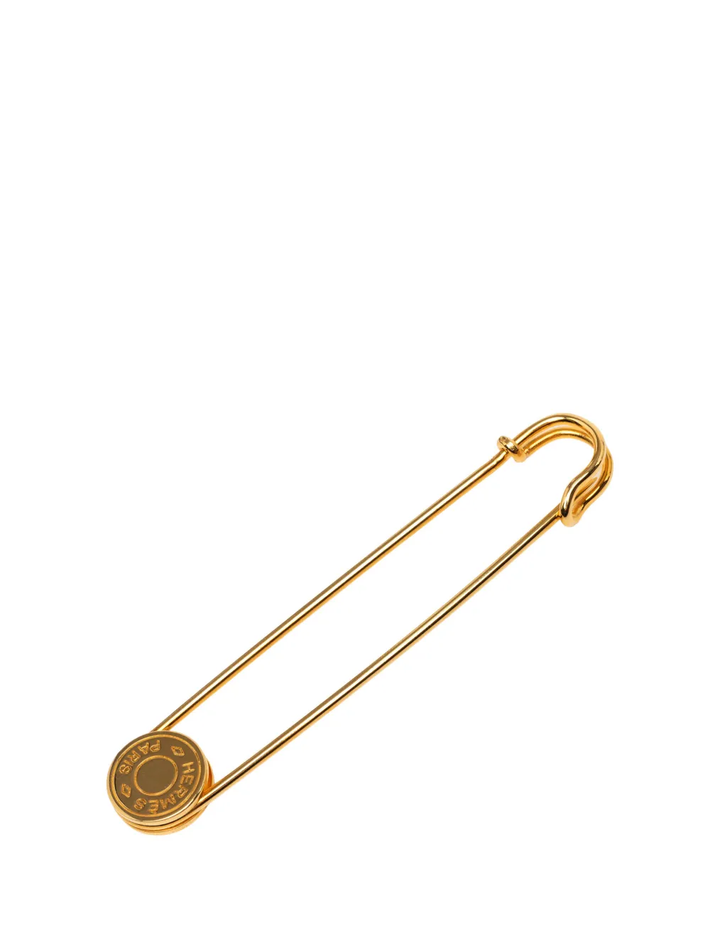 Hermès Pre-Owned 2010-2026 Gold Plated Clou de Selle Safety Pin Brooch costume brooch