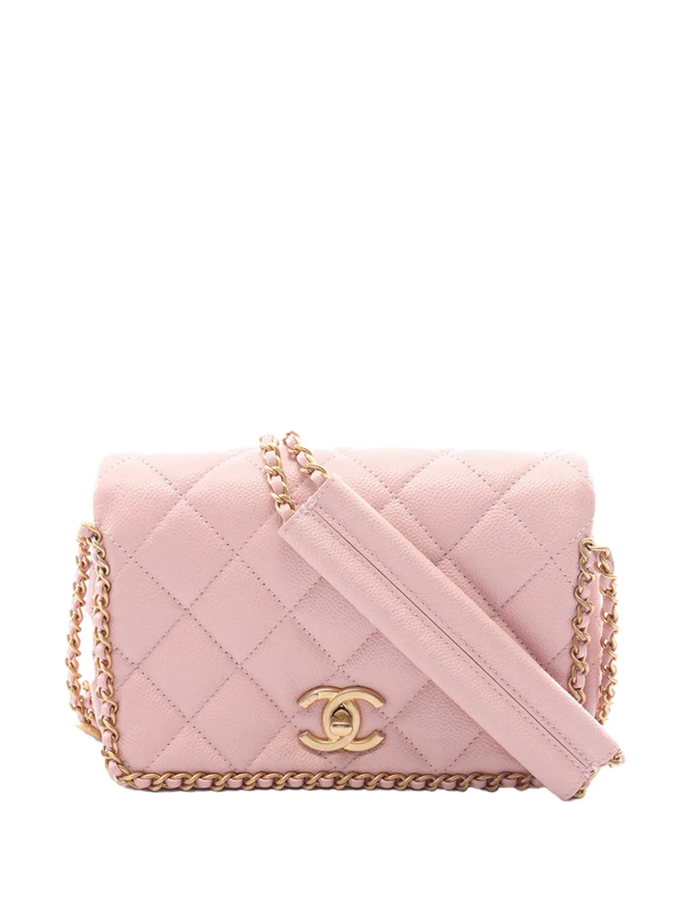 CHANEL Pre-Owned 2021-2026 CC Quilted Caviar Chain Around Flap shoulder bag - Rosa
