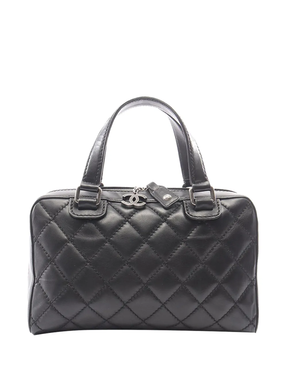 CHANEL Pre-Owned 2006-2008 CC Lambskin Wild Stitch handbag - Black