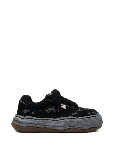 Maison MIHARA YASUHIRO "OLIVER" OG sole ripped overdye canvas low-top sneakers