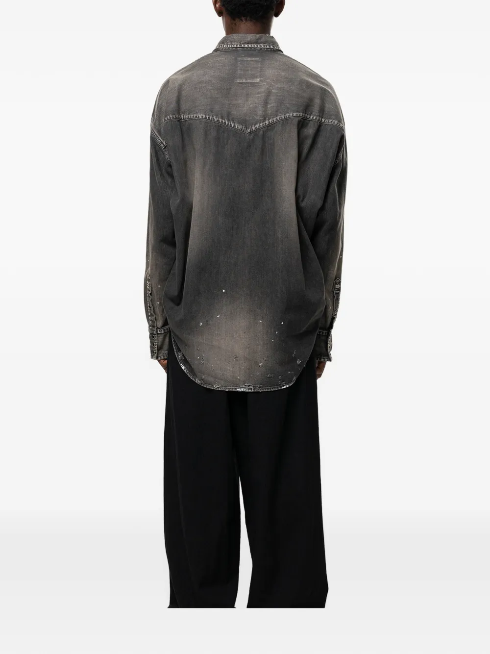 Maison MIHARA YASUHIRO Denim overhemd met print Grijs