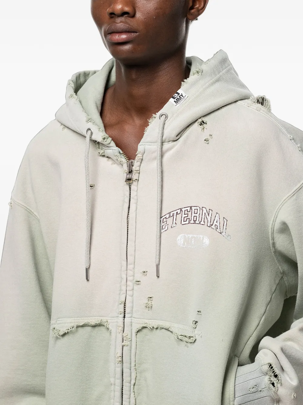 Maison MIHARA YASUHIRO Hoodie met rits en vervaagd effect Groen