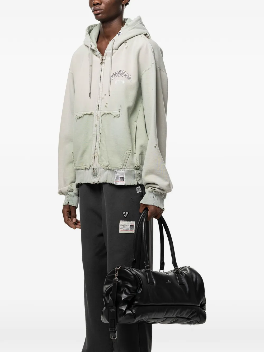 Maison MIHARA YASUHIRO Hoodie met rits en vervaagd effect Groen