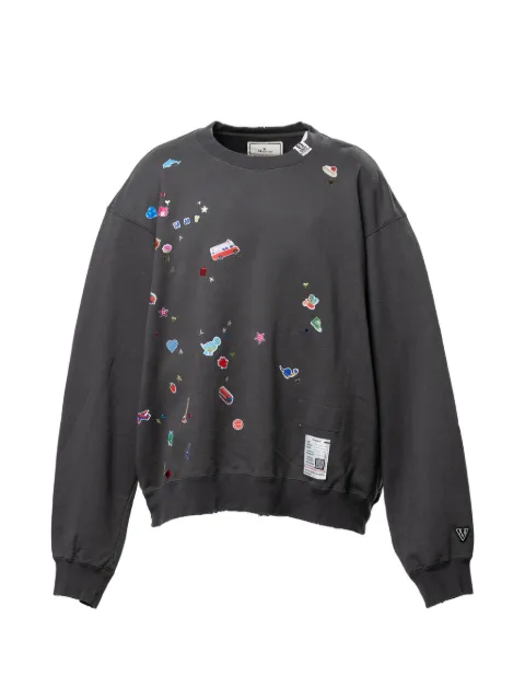 Maison MIHARA YASUHIRO sudadera con pegatinas estampadas