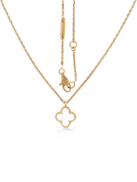 Van Cleef & Arpels Pre-Owned 2010-2026 18K Yellow Gold and Mother of Pearl Vintage Alhambra Pendant necklace