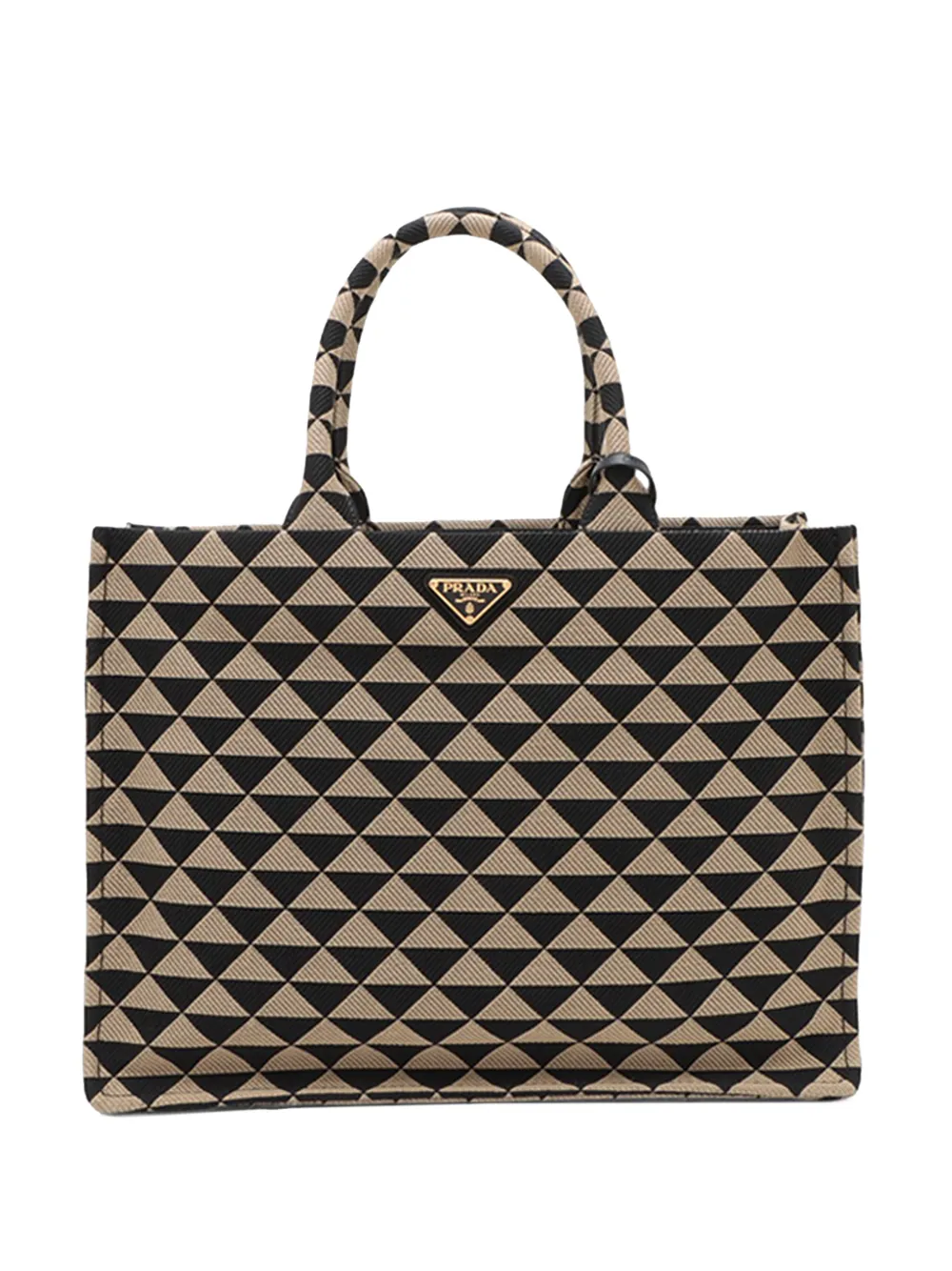 Prada Pre-Owned 2013-2026 Large Triangolo Jacquard Symbole tote bag - Marrone