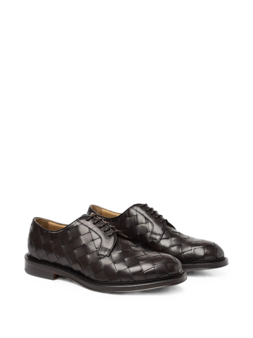 Scarosso Harry woven leather derby shoes Bruin