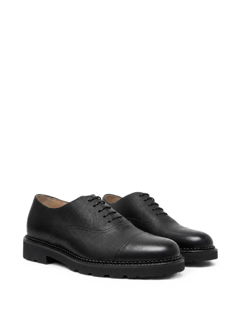 Scarosso Rupert hammered leather oxford shoes Zwart