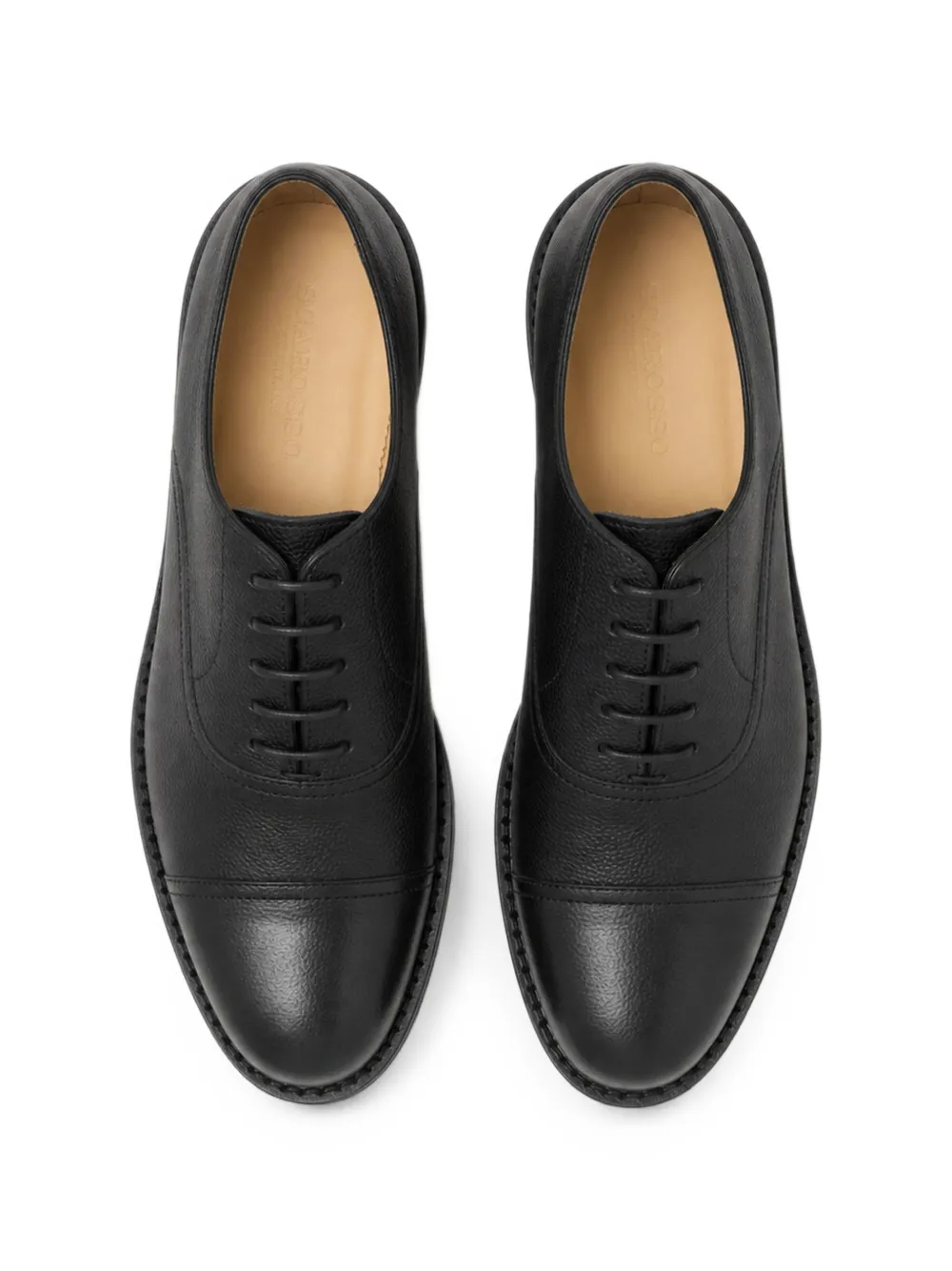 Scarosso Rupert hammered leather oxford shoes Zwart