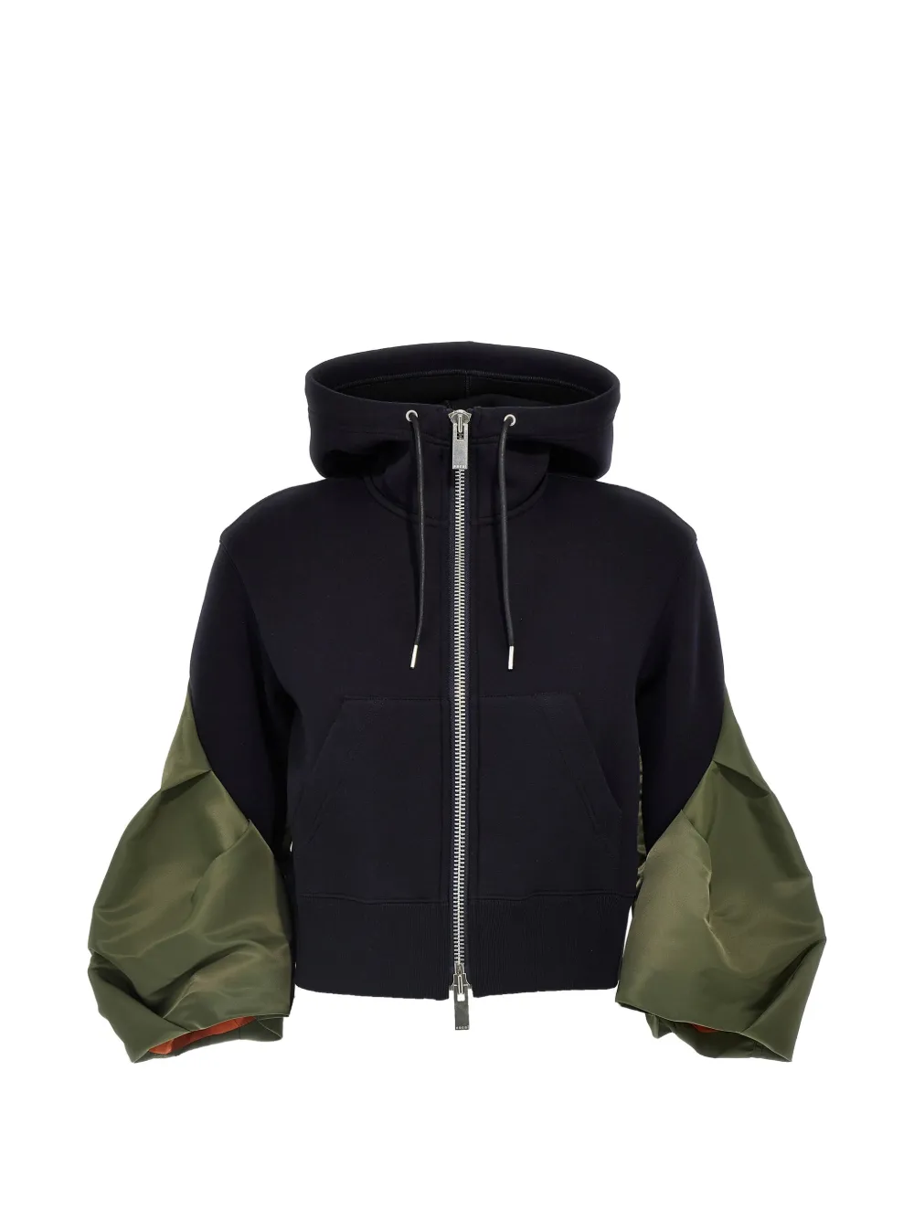 sacai contrast-panel Sponge hoodie - Blu