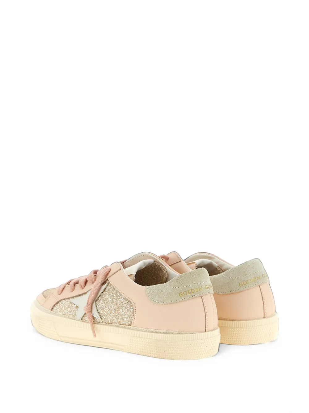 Golden Goose Kids May glitter-panel sneakers Roze