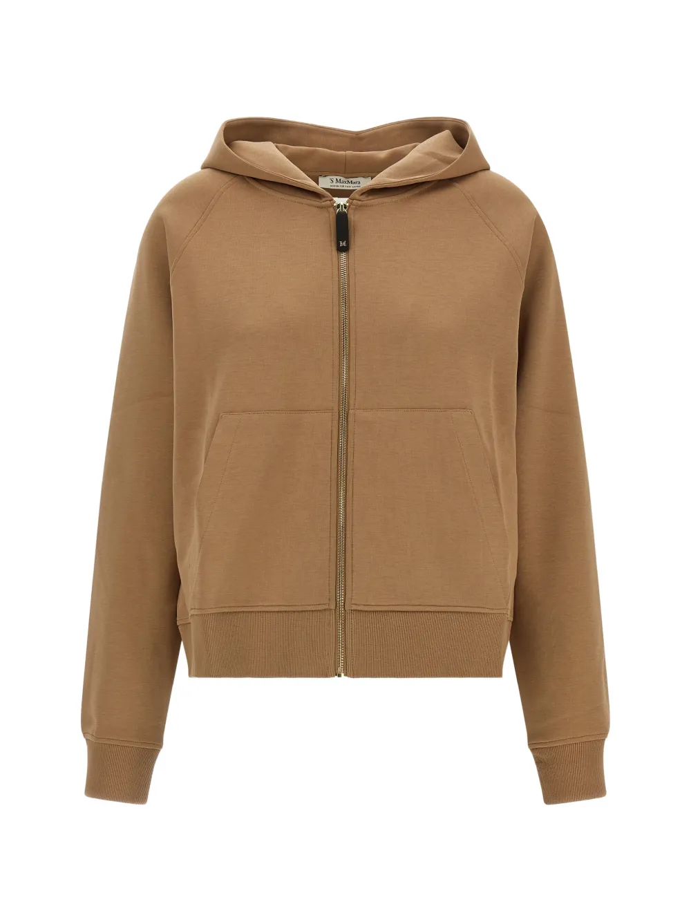 Max Mara Marea logo-embroidered zip-up hoodie - Marrone