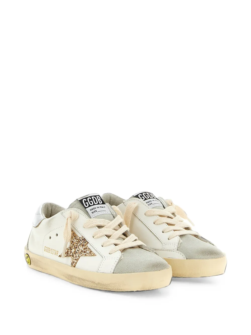 Golden Goose Kids Super-Star glitter-detail sneakers Wit