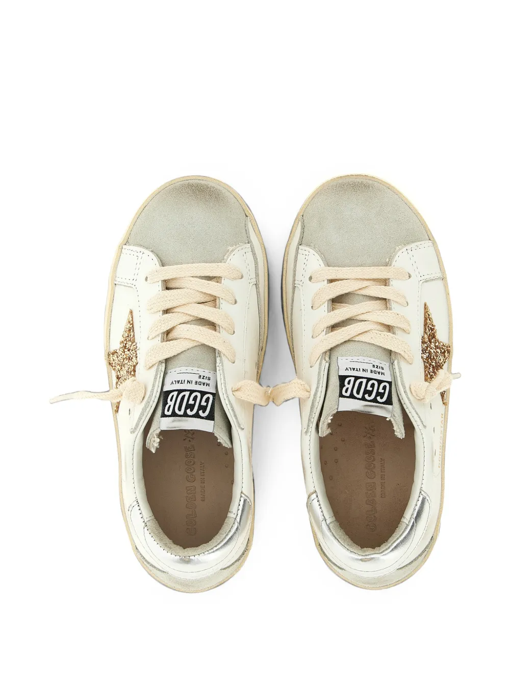 Golden Goose Kids Super-Star glitter-detail sneakers Wit