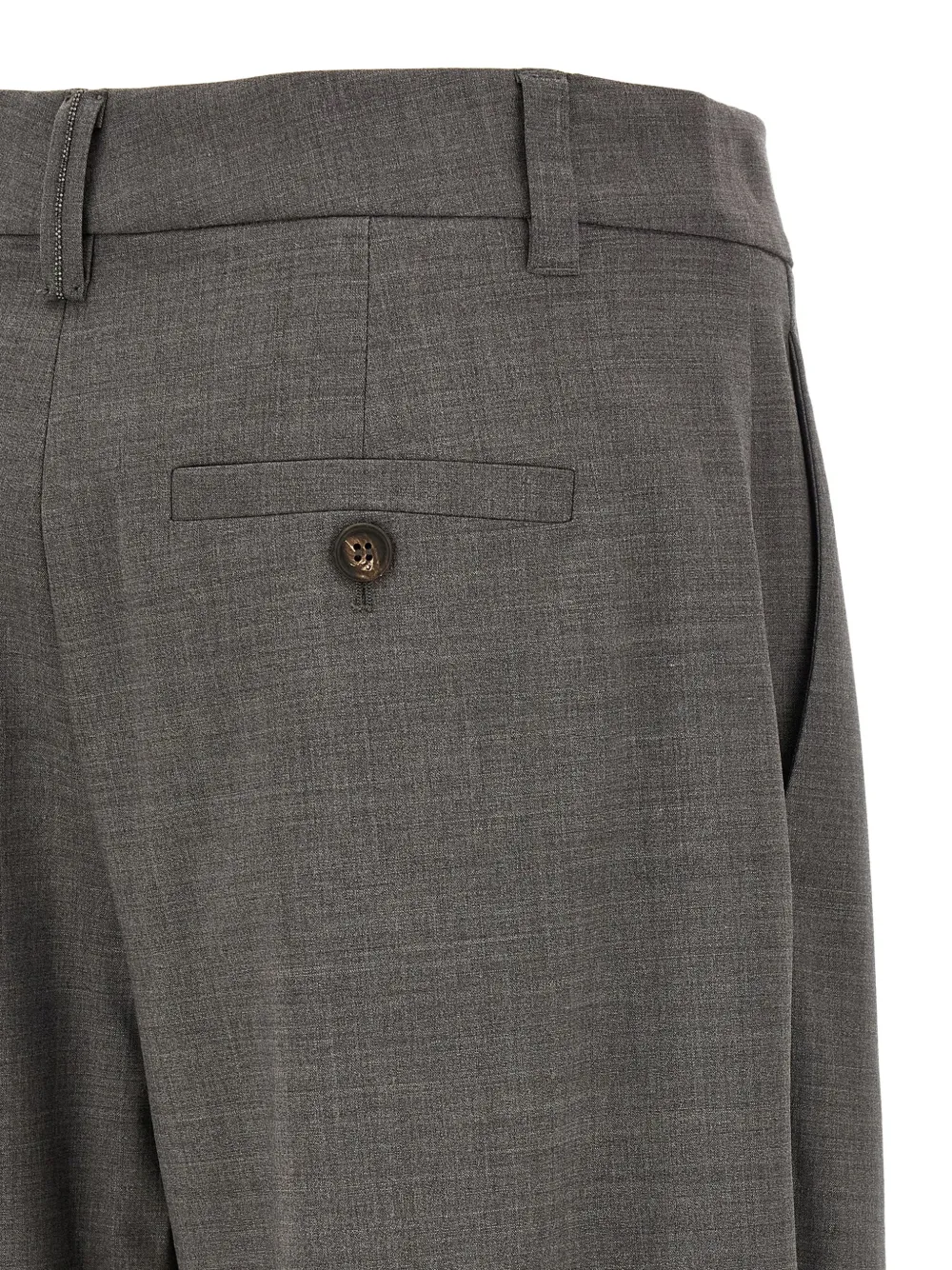Brunello Cucinelli Wollen pantalon met Monili Grijs