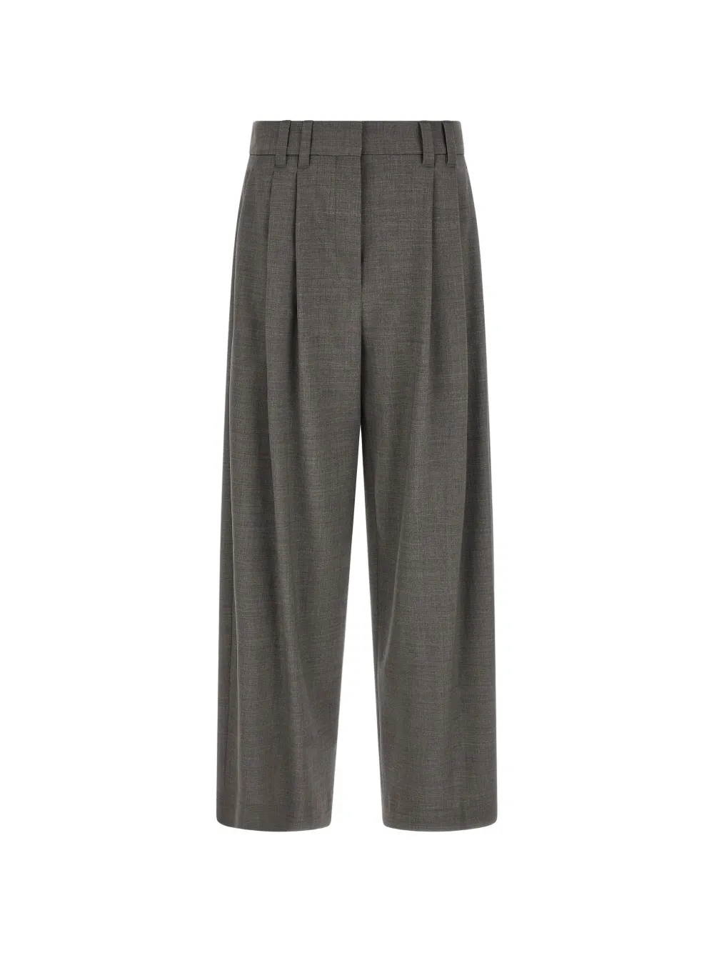 Brunello Cucinelli Tropical luxury wool tailored trousers with Monili - Grigio