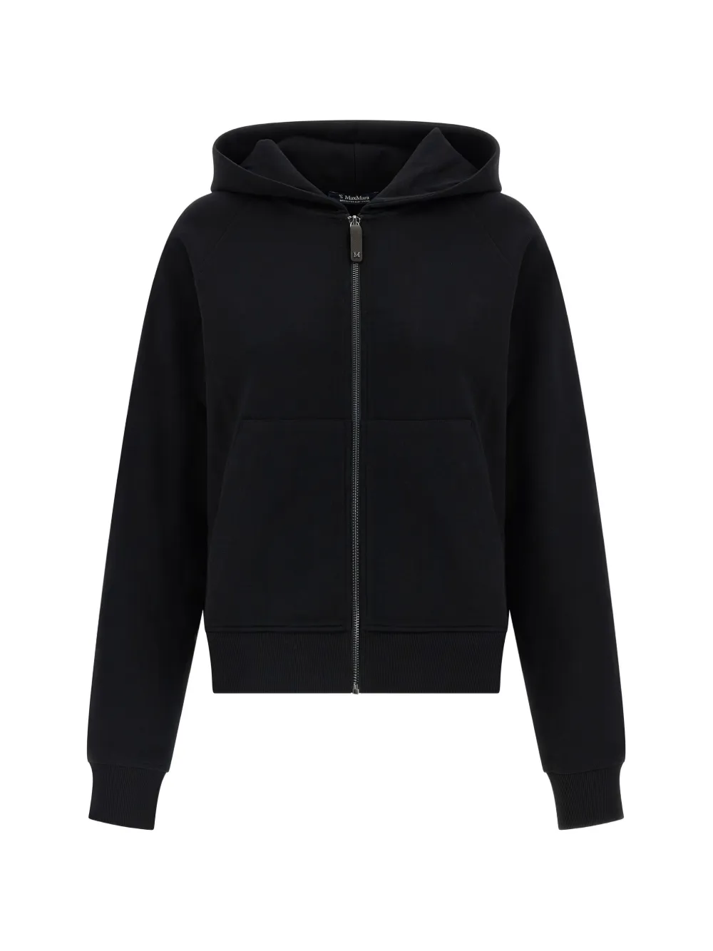 Max Mara logo-embroidered zip-up hoodie - Nero