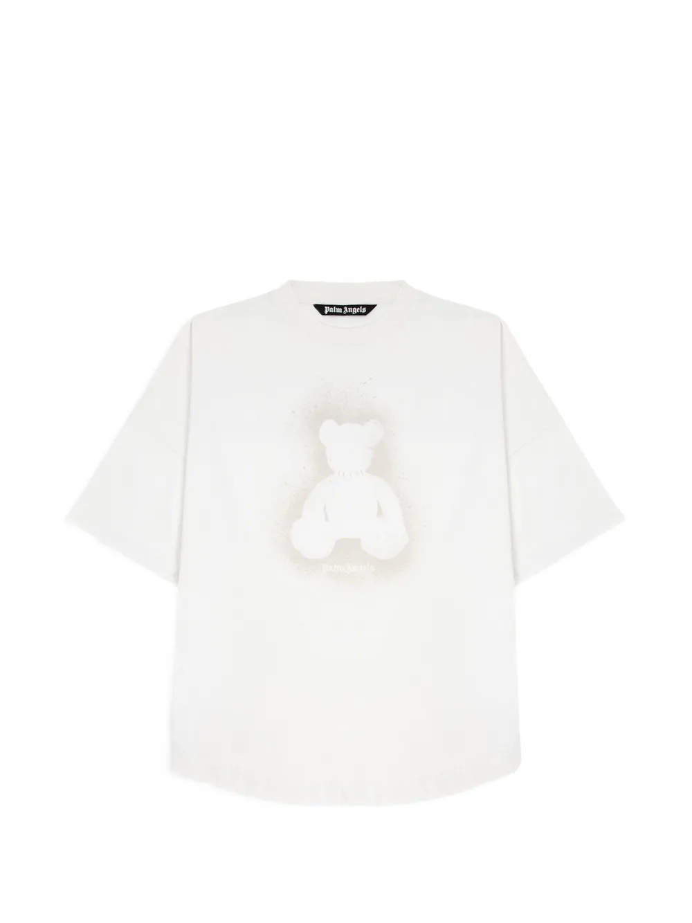 Palm Angels spray Bear logo T-shirt Wit