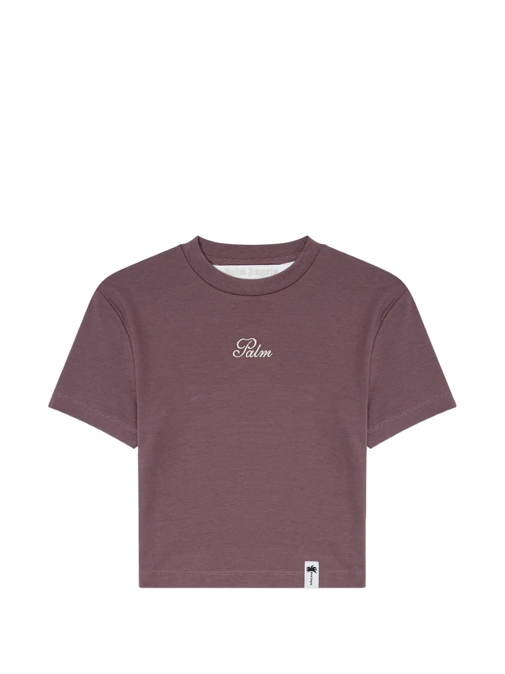 Palm Angels logo-embroidered cropped T-shirt