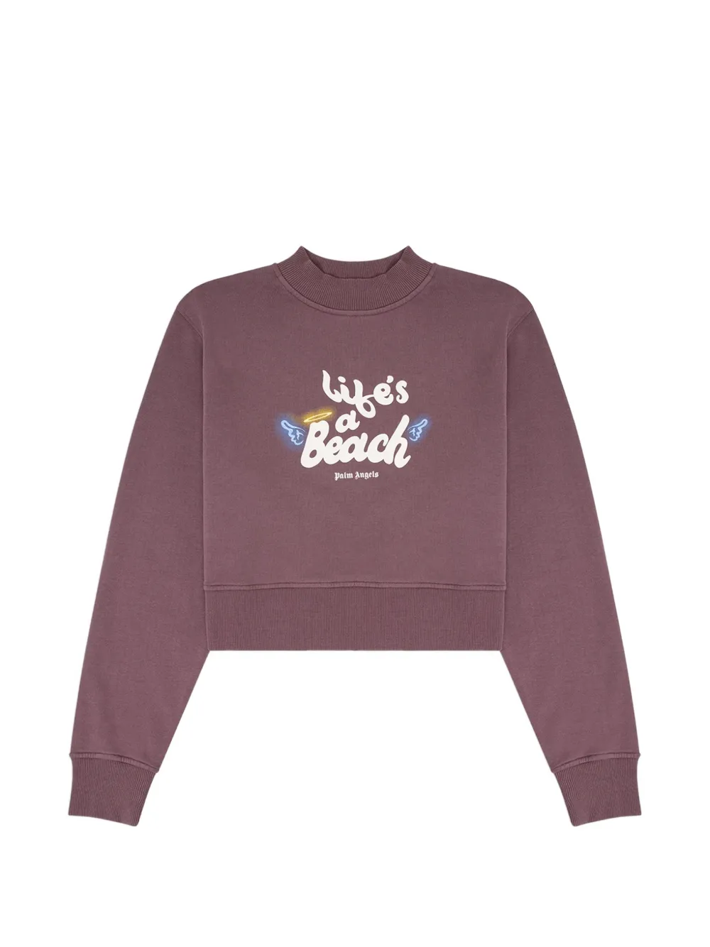 Palm Angels slogan-print cropped sweater - Viola