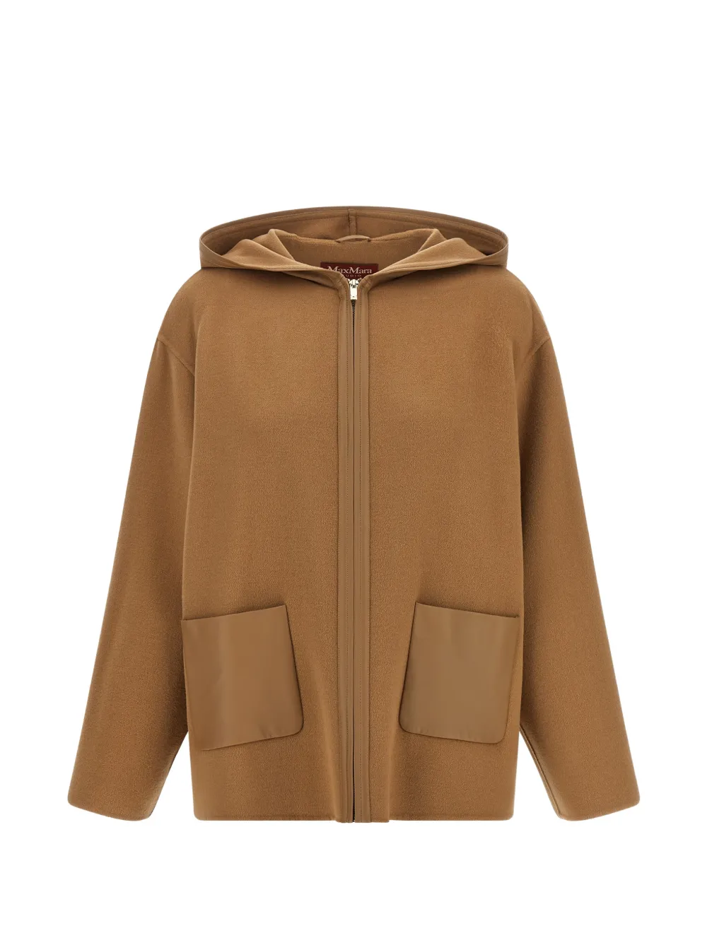 Max Mara hooded zip-up coat Beige