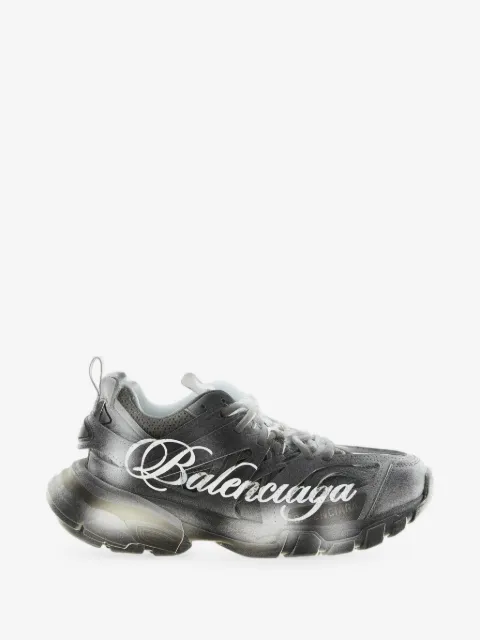 track stencil-logo sneakers in black and white