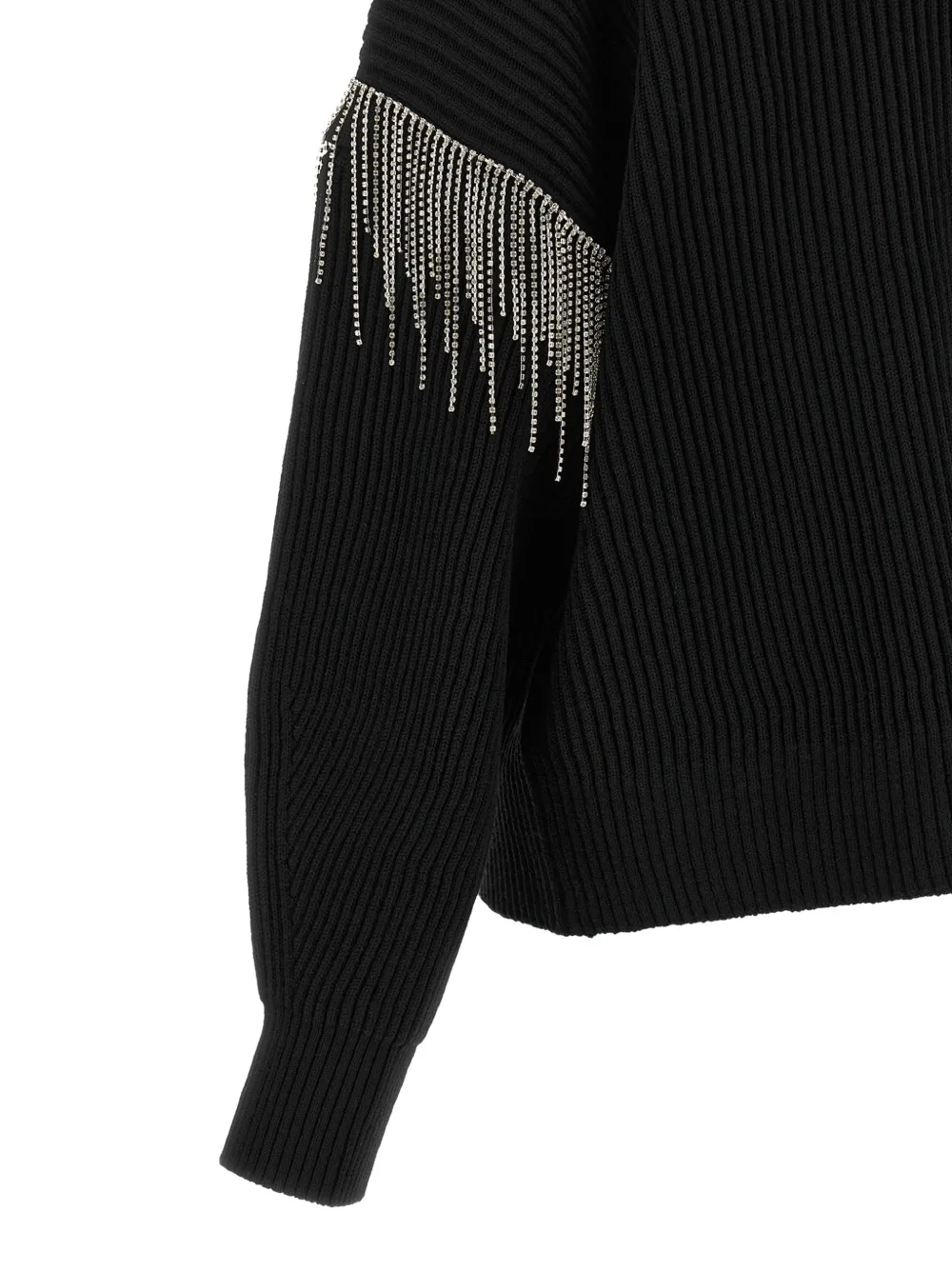 Sportmax Pagine vest met franje en stras Zwart