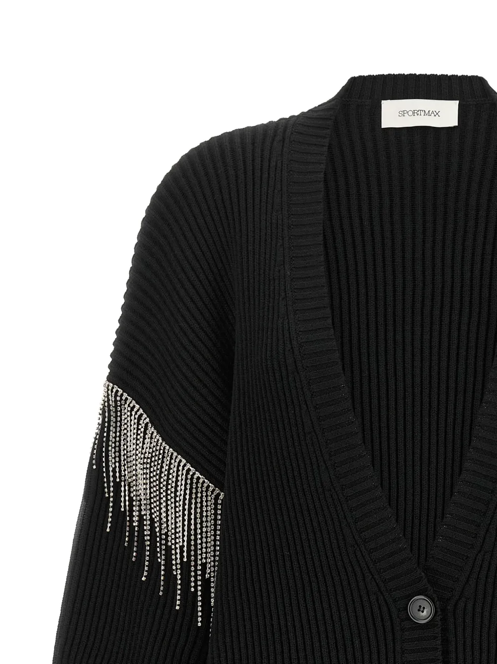 Sportmax Pagine vest met franje en stras Zwart
