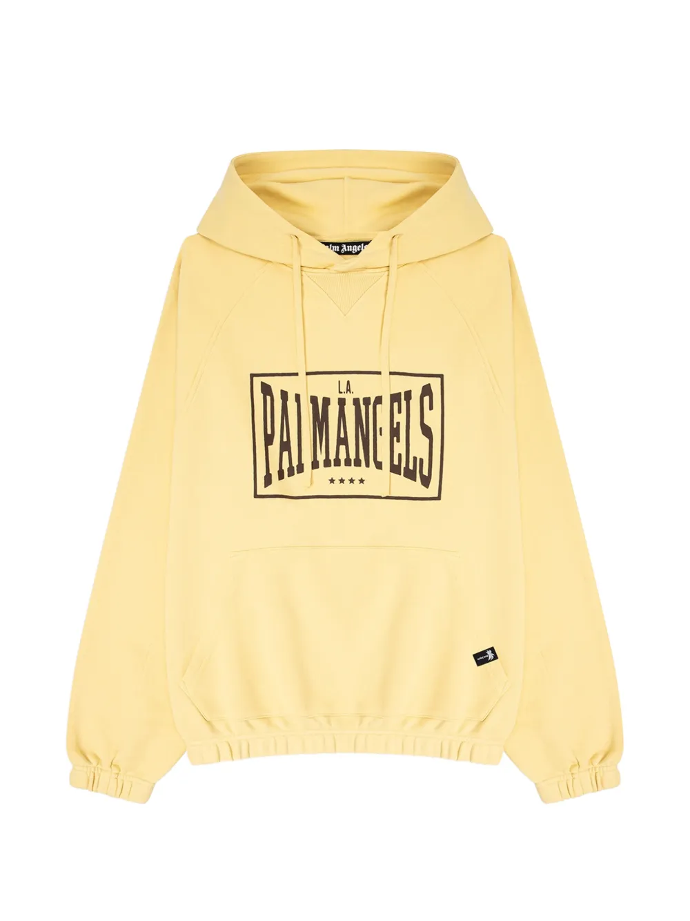 Palm Angels box-logo loose hoodie - Yellow