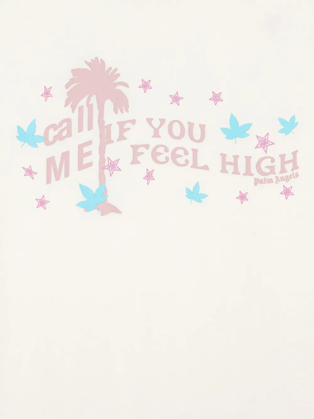 Palm Angels Feel High T-shirt met grafische print Beige