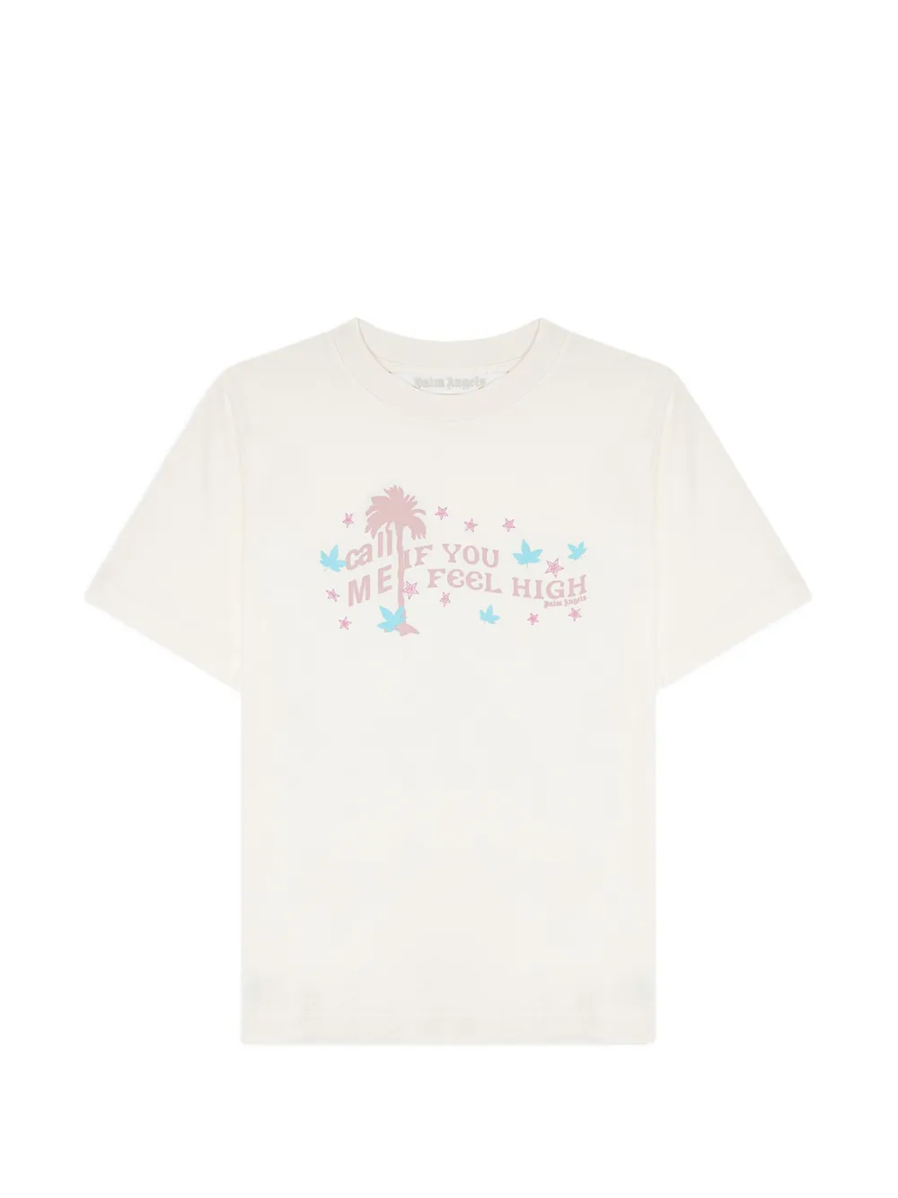 Palm Angels Feel High T-shirt met grafische print Beige