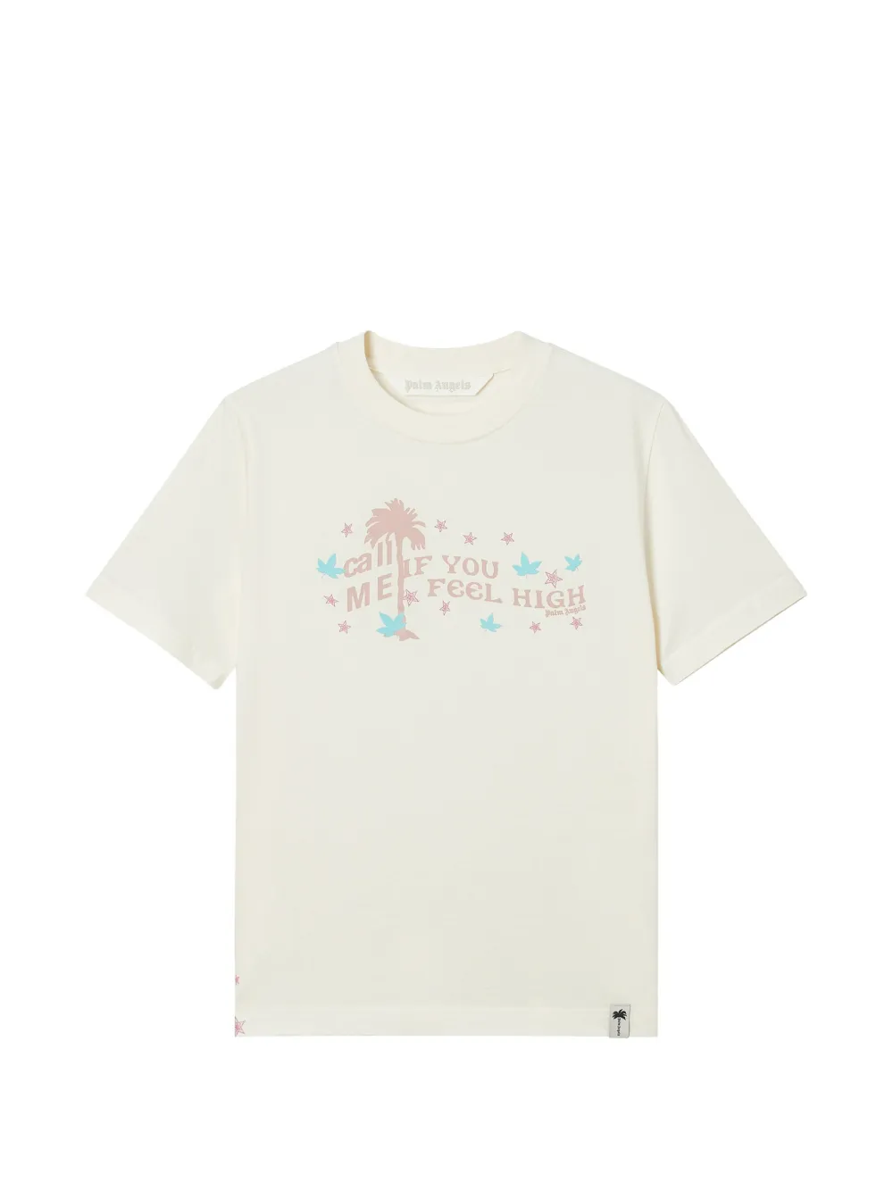 Palm Angels Feel High T-shirt met grafische print Beige