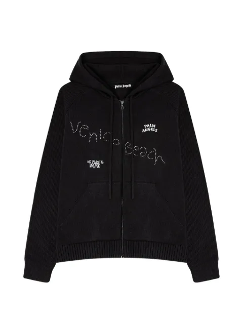 Palm Angels stud-embellished graphic-print hoodie