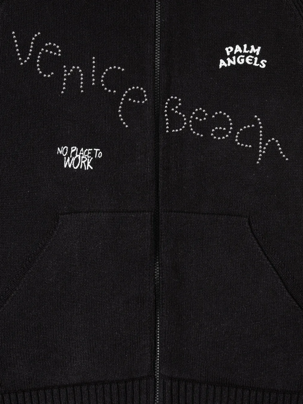 Palm Angels Hoodie verfraaid met studs en grafische print Zwart