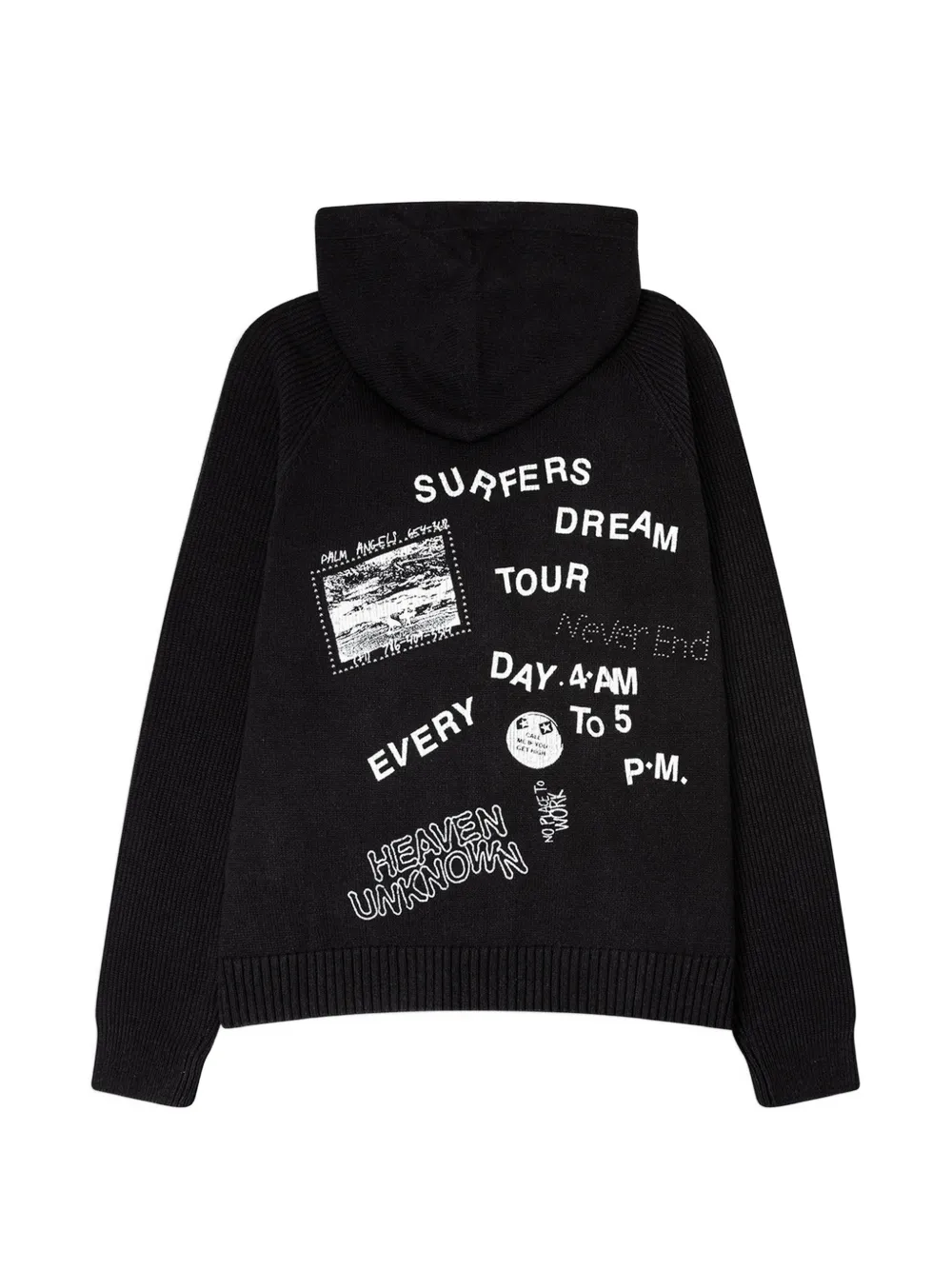 Palm Angels Hoodie verfraaid met studs en grafische print Zwart