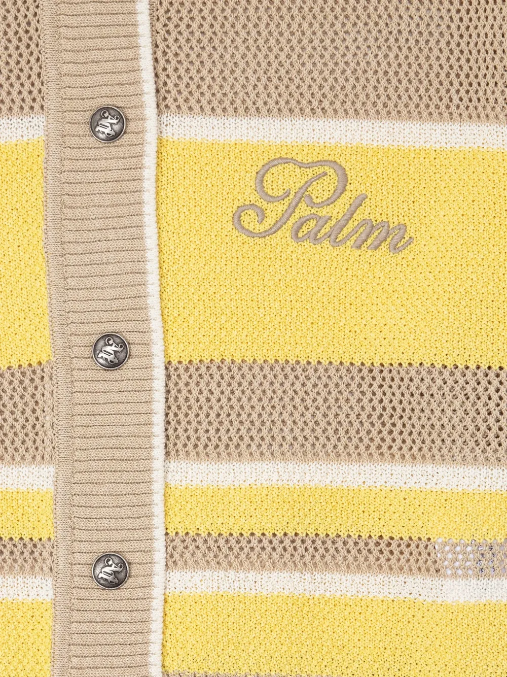 Palm Angels Gestreept vest met borduurwerk Geel