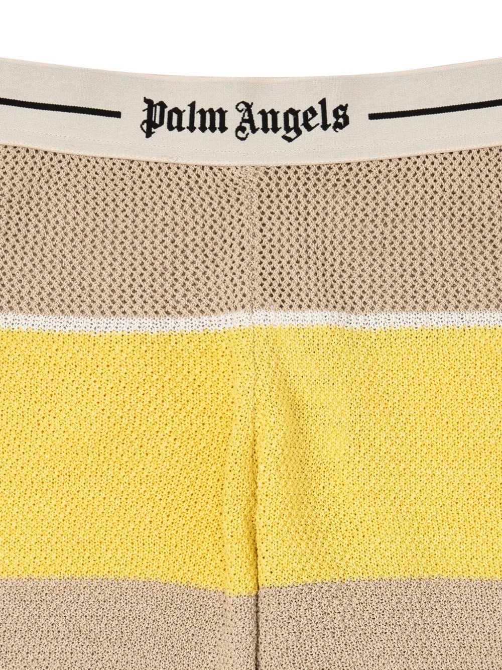 Palm Angels striped scalloped-edge shorts Geel