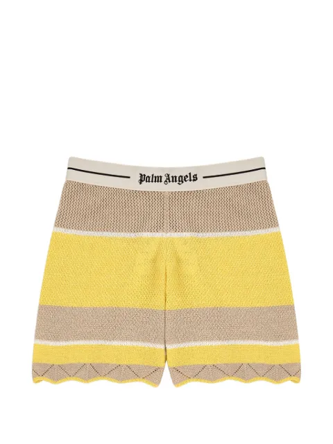 Palm Angels striped scalloped-edge shorts