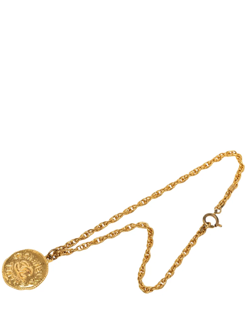 CHANEL Pre-Owned Collana CC placcata oro con pendente medaglione 1970-1980