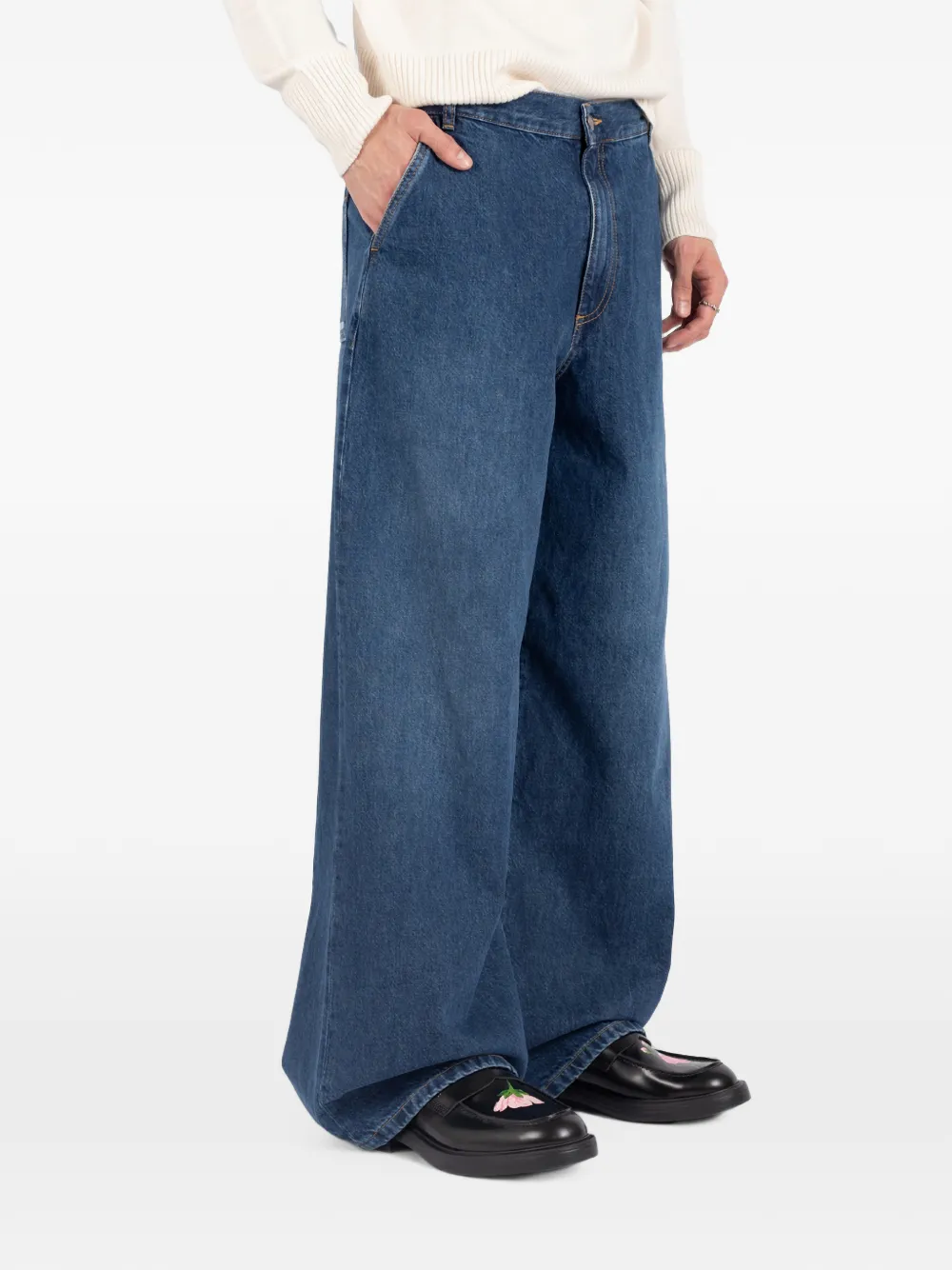 Société Anonyme Jeans met wijde pijpen Blauw