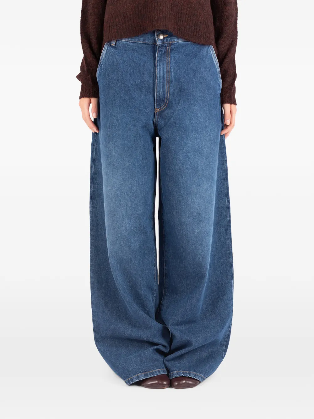 Société Anonyme Jeans met wijde pijpen Blauw