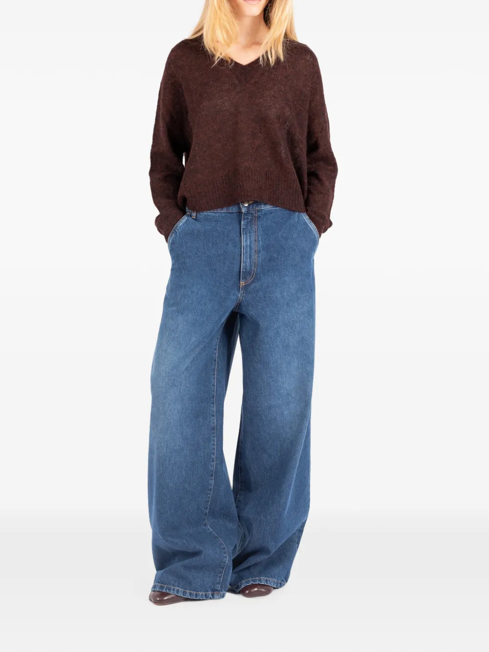 Société Anonyme Jeans met wijde pijpen Blauw