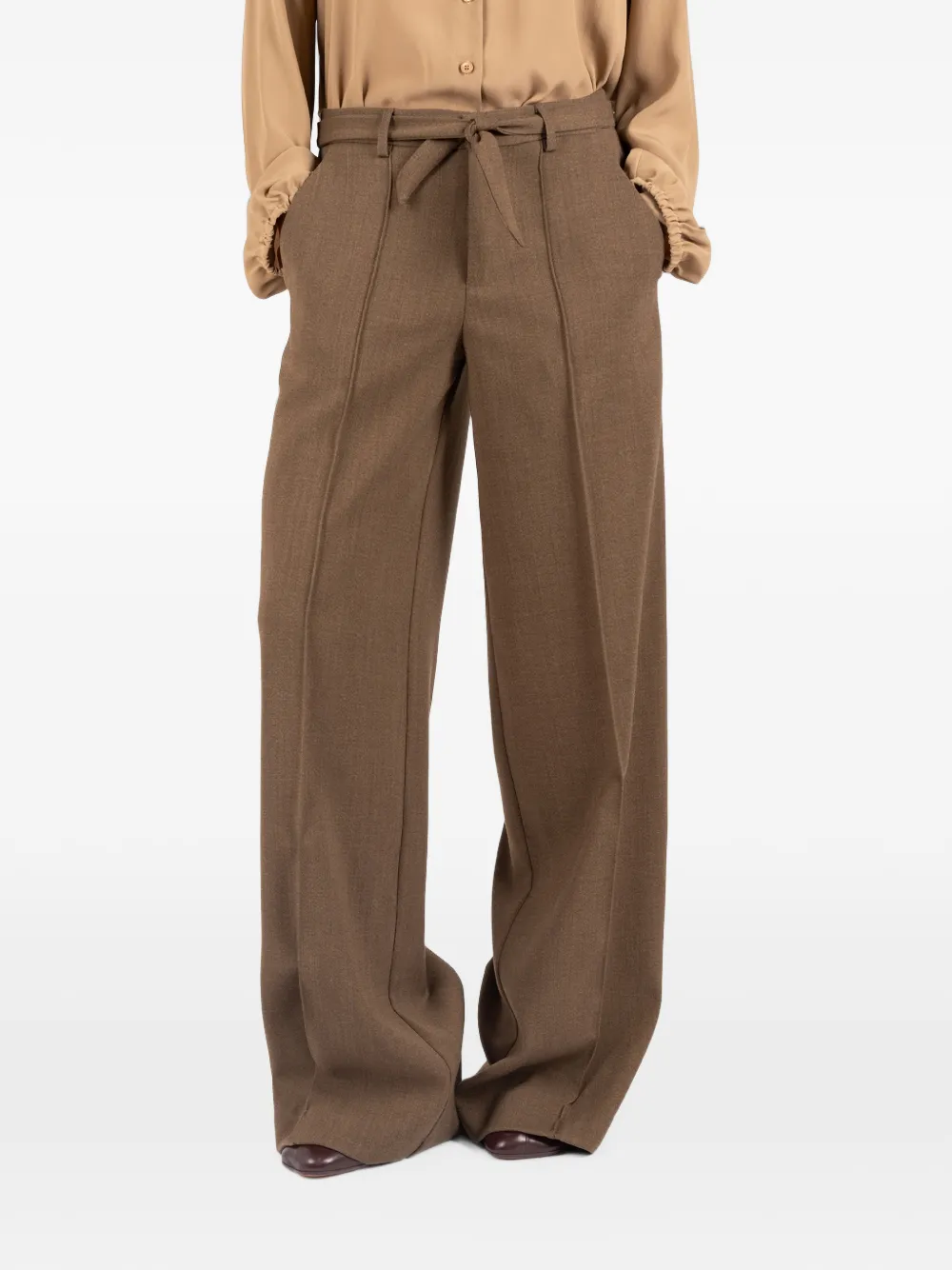 Société Anonyme tie-fastening wide-leg trousers