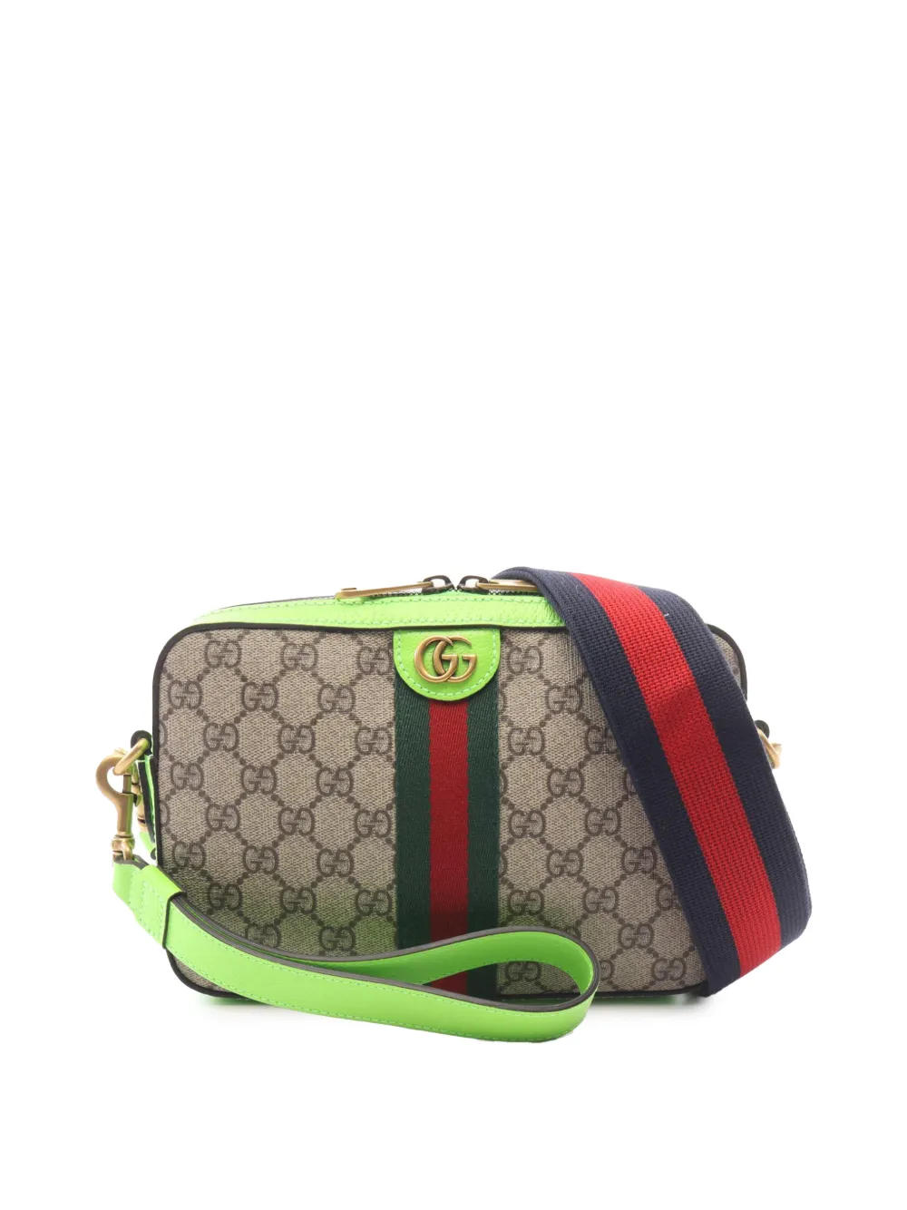 Gucci Pre-Owned 2016-2026 Small GG Supreme Web Ophidia crossbody bag - Nude