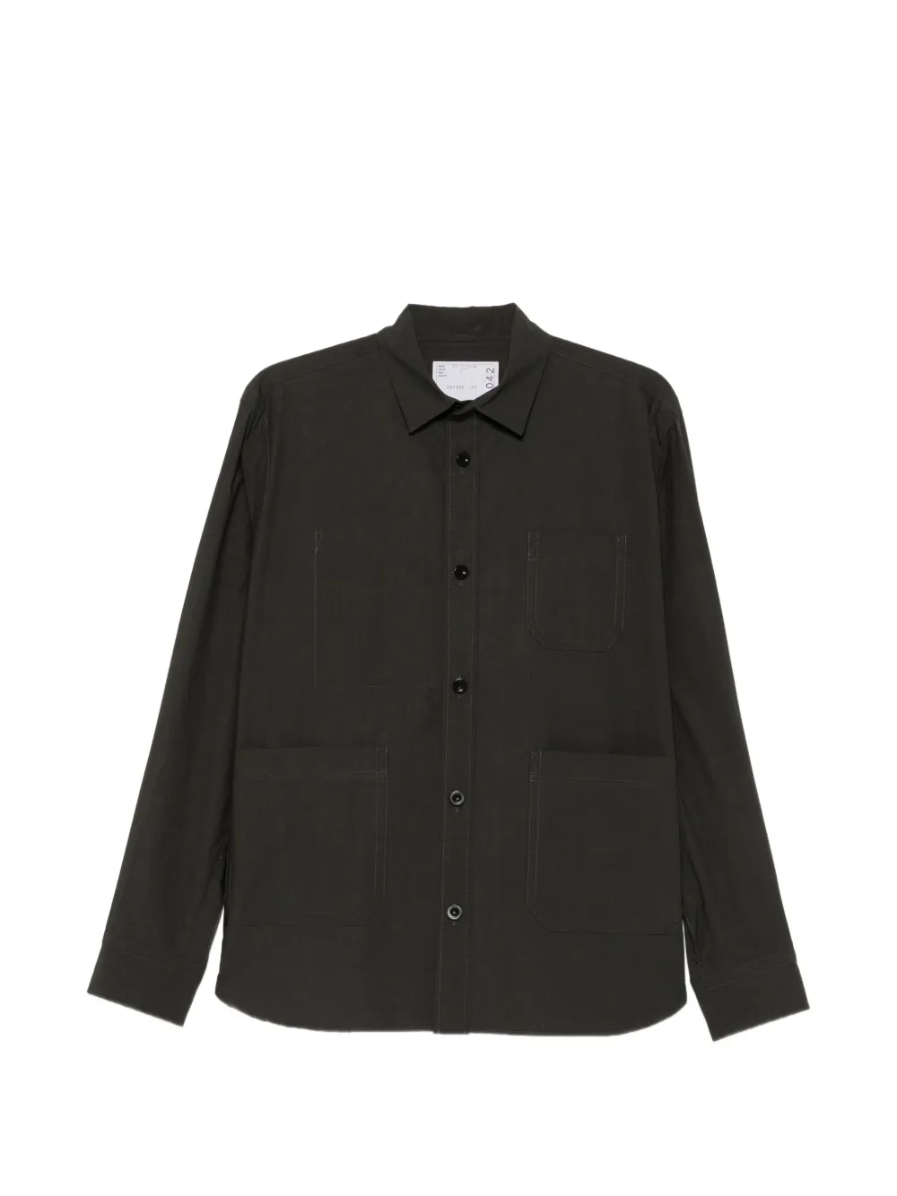 sacai chest-pocket button-up shirt