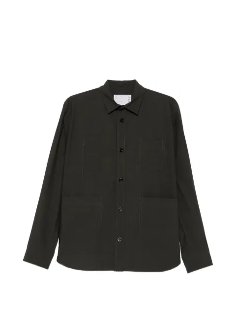 sacai chest-pocket button-up shirt