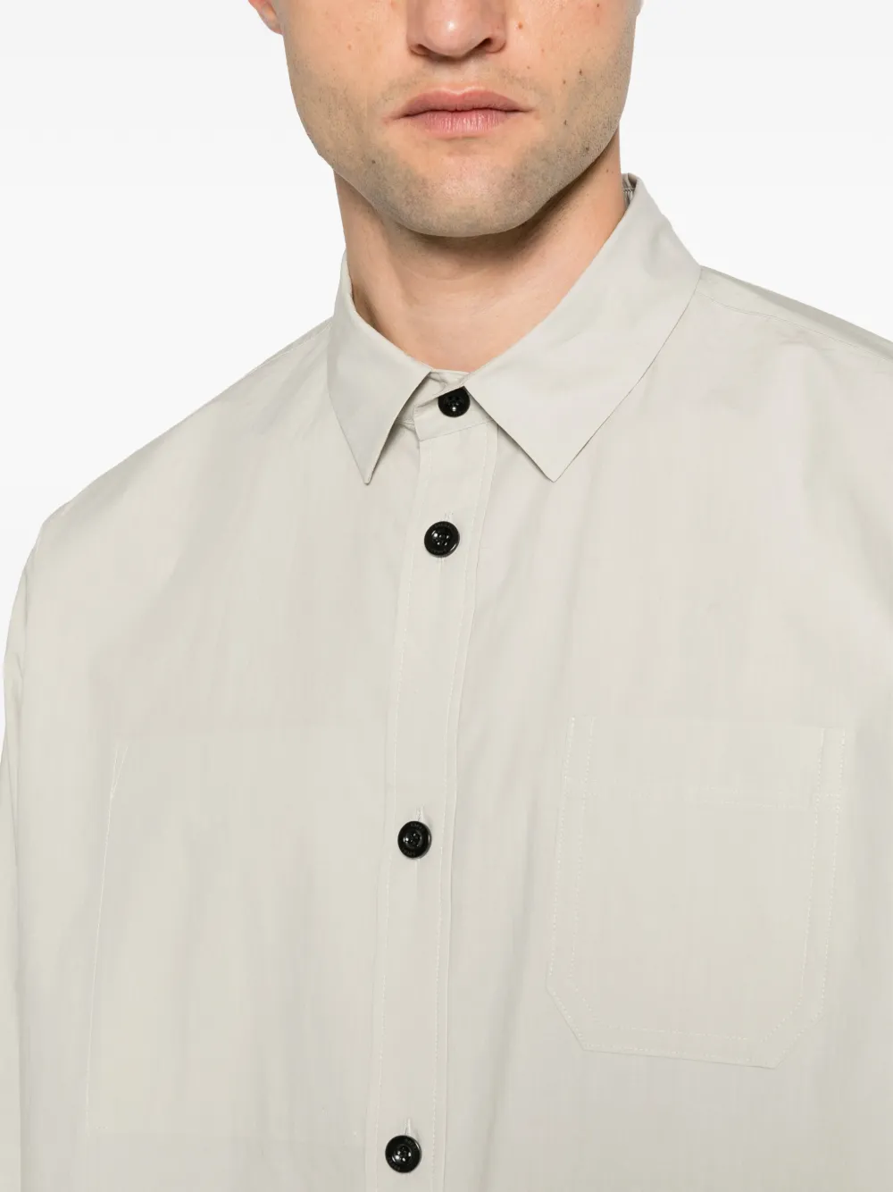 sacai patch-pocket shirt Beige